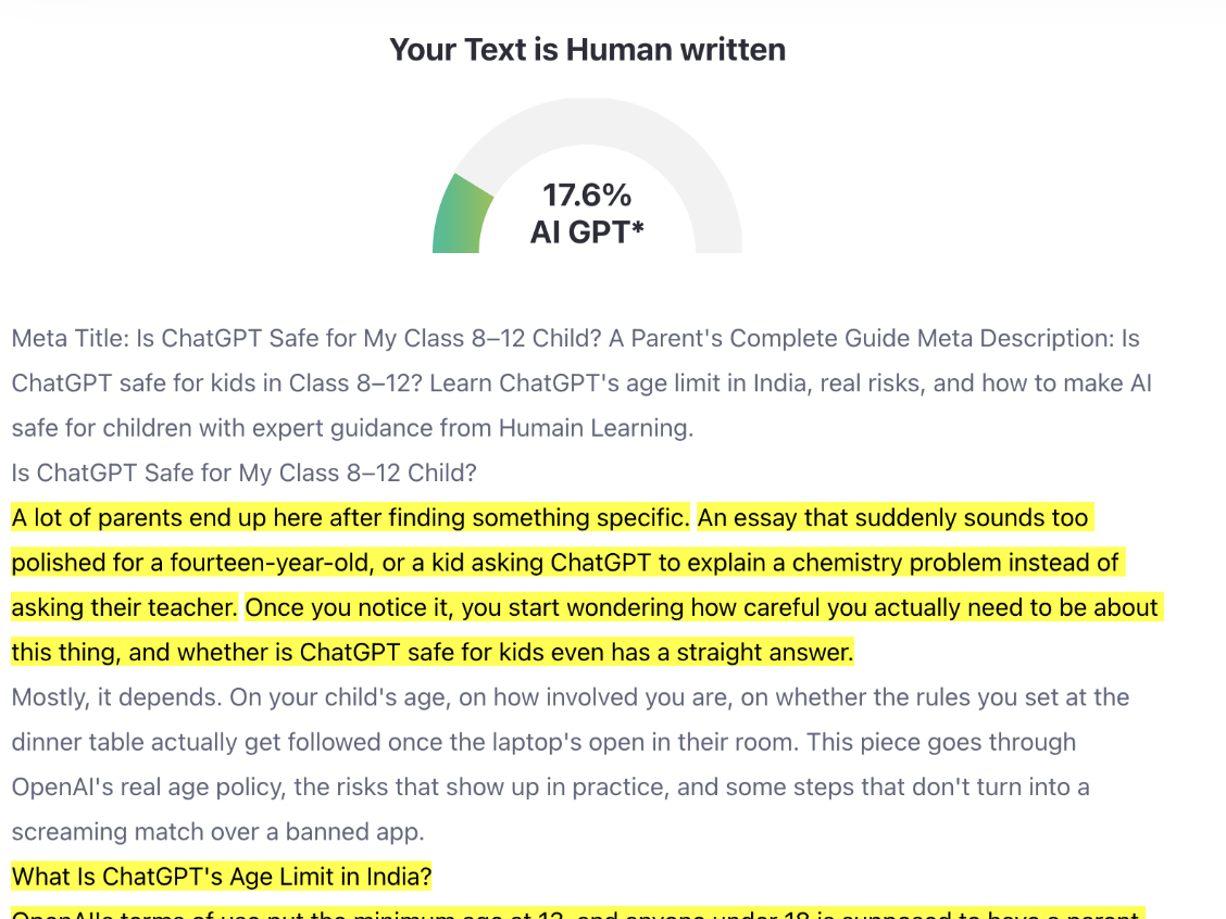 AI safety for children